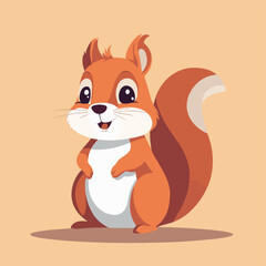 Cute squirrel cartoon illustration vector design