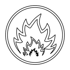 flame icon on a white background, vector illustration