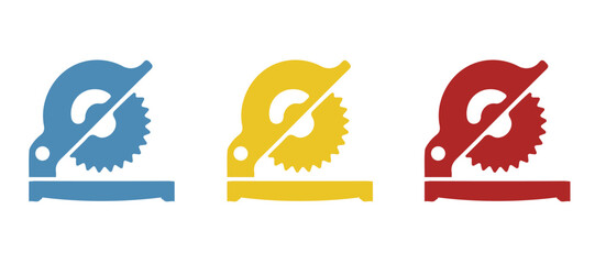 circular saw icon on a white background, vector illustration