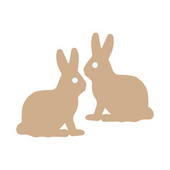 rabbit icon on a white background, vector illustration