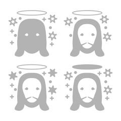 Jesus icon on a white background, vector illustration
