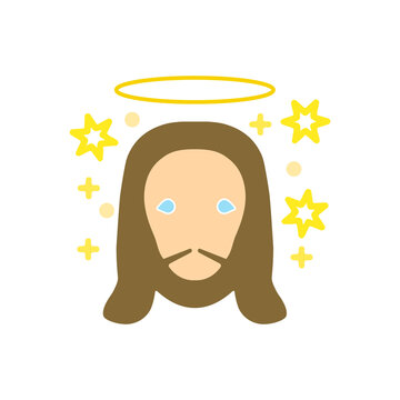 Jesus icon on a white background, vector illustration