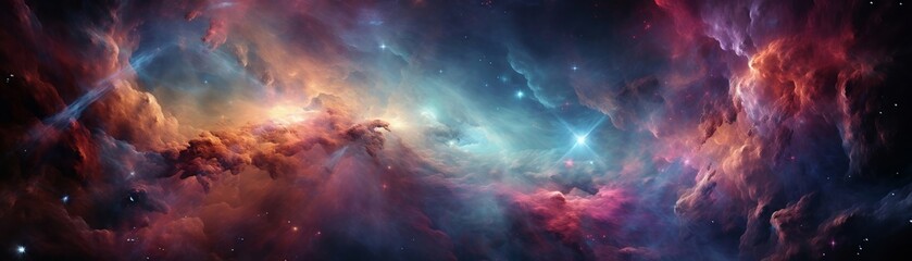 Bring the universe closer with a mesmerizing close-up shot of cosmic anomalies Explore colorful nebulae, swirling galaxies, and mysterious black holes - obrazy, fototapety, plakaty