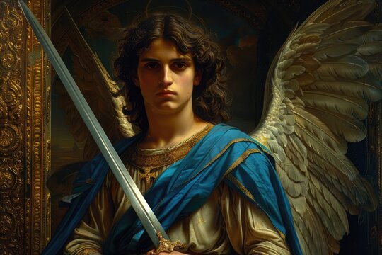 Archangel Gabriel, a divine messenger, celestial guardian, and harbinger of hope, embodying purity, guidance, and enlightenment in spiritual narratives and belief systems