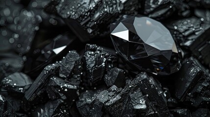 The sophisticated sparkle of black diamonds against a dark matte background