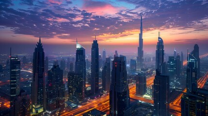 Obraz premium City Night View From Skyscraper
