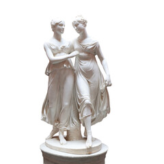 Marble statue of bartolini's two graceful dancers in an intertwined pose