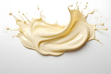 Poster Twisted milk or white cream splash isolated on a white background © Oksana