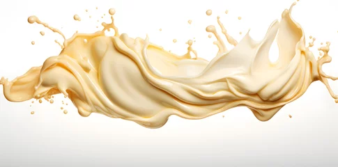 Rolgordijnen Twisted milk or white cream splash isolated on a white background © Oksana