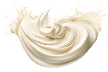 Türaufkleber Twisted milk or white cream splash isolated on a white background © Oksana
