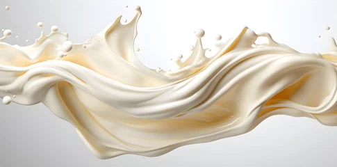Wandaufkleber Twisted milk or white cream splash isolated on a white background © Oksana