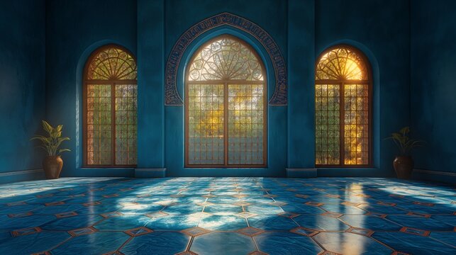 Ramadan kareem background with mosque window