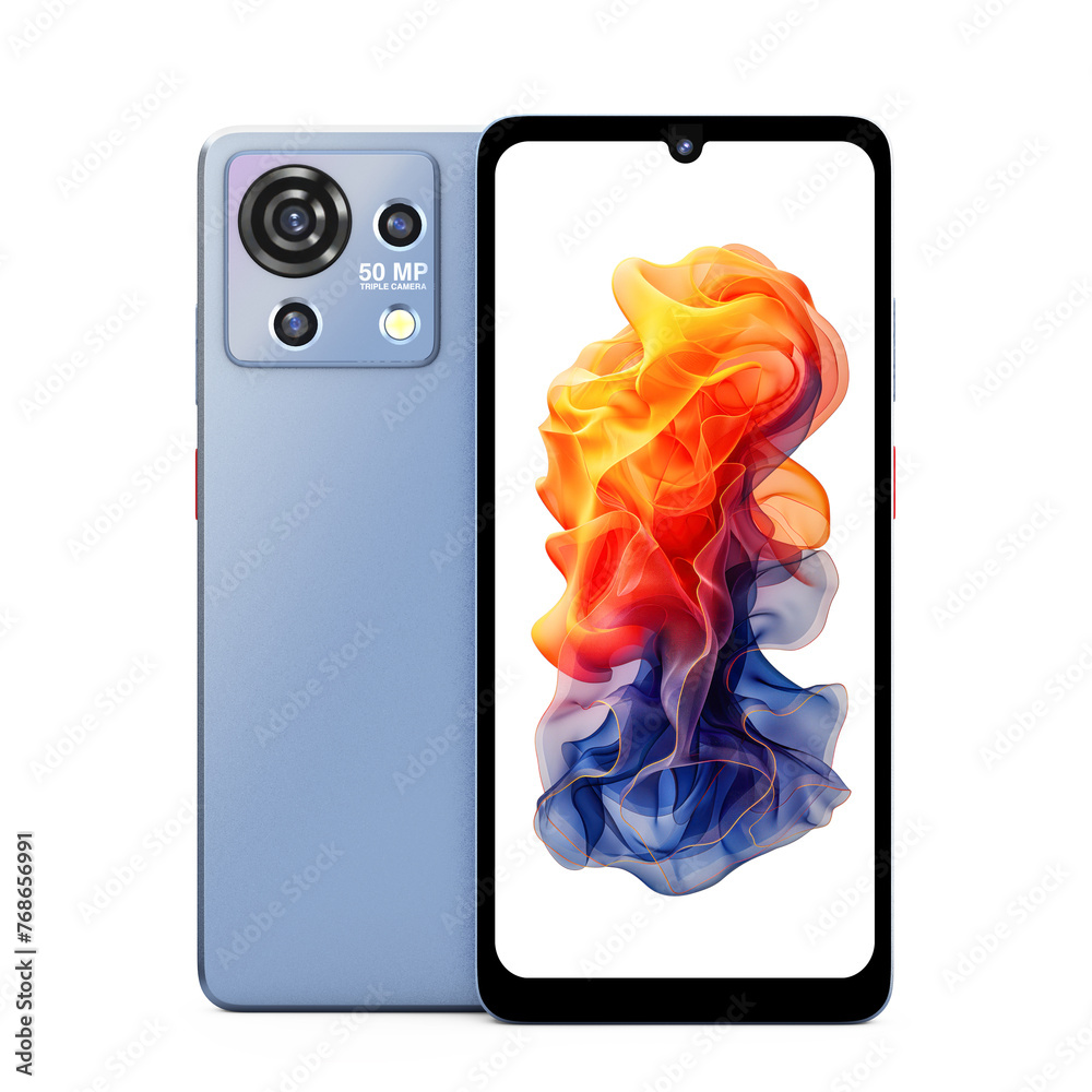 Leinwandbilder abstract modern mobile phone smartphone front and back view. 3d rendering