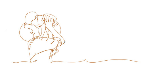 Father's day icon in line art style.