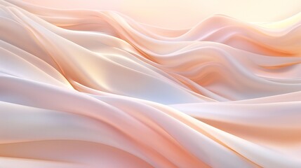 Fototapeta premium Whispering Creamy Waves: Soft waves blend hues of vanilla and peach, whispering serenity as they lap against the shore.