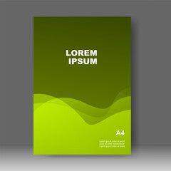 Green wave modern cover design. Annual report. Brochure template, catalog. Simple Flyer promotion. magazine. Vector illustration