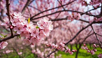 Obraz premium background art with pink blossom. Beautiful nature scene with blooming tree