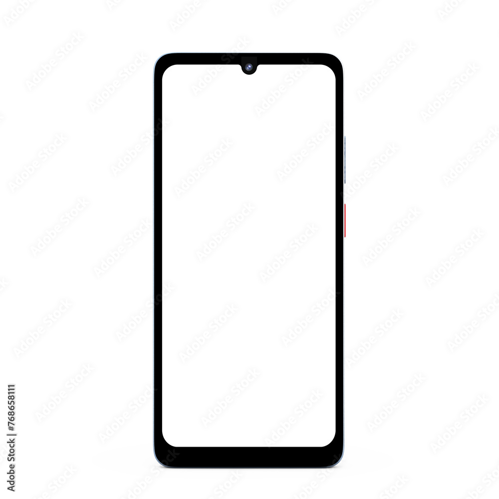 Leinwandbilder abstract modern mobile phone smartphone front view with blank screen. 3d rendering