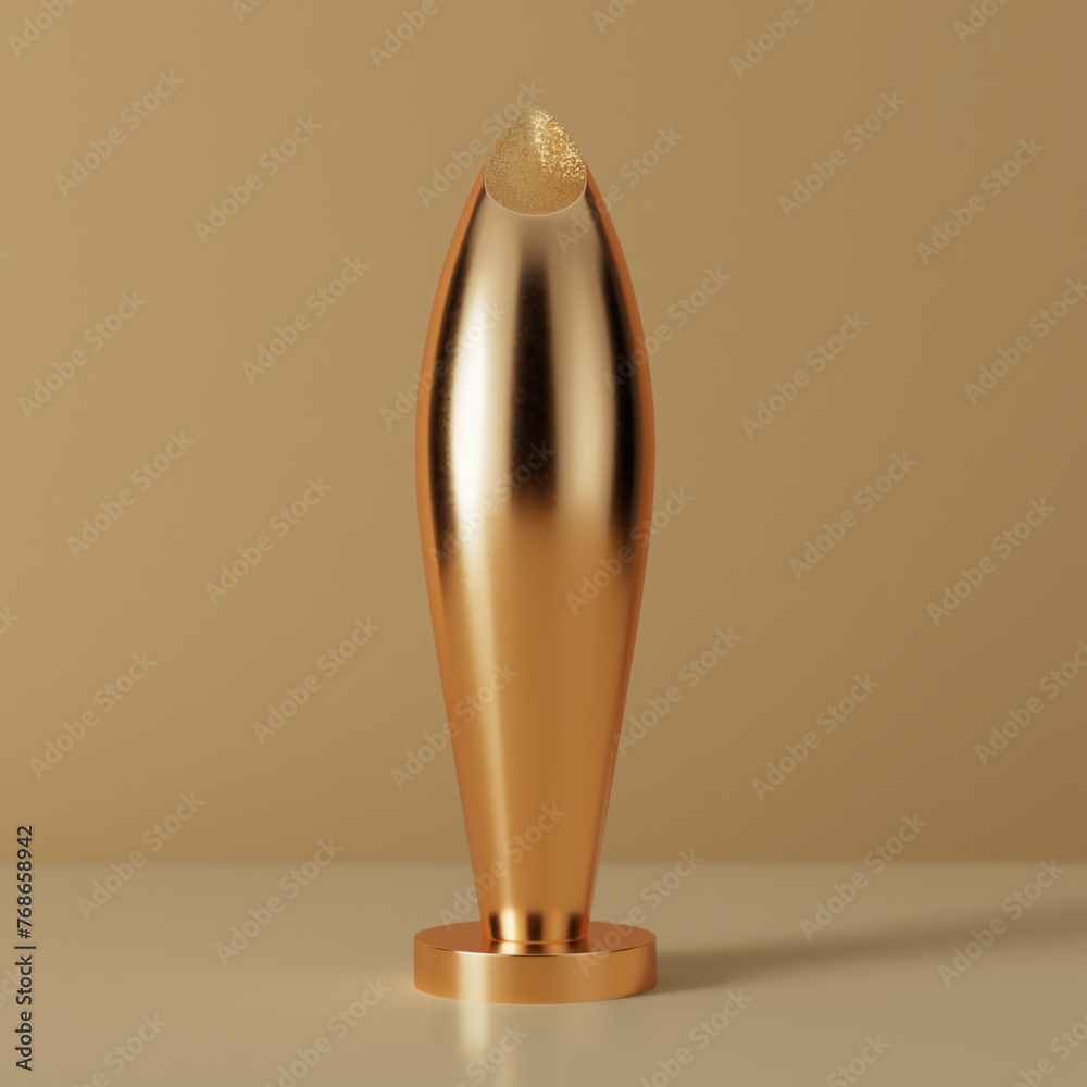 Aufkleber abstract business golden trophy. 3d rendering