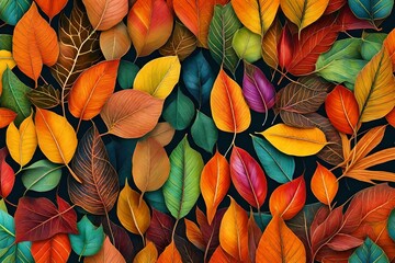 close up of colorful leaves