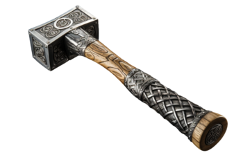 The Mighty Oak: Hammering Out Creativity. On a White or Clear Surface PNG Transparent Background.