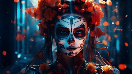Festival de fantasias do dia dos mortos
 - obrazy, fototapety, plakaty