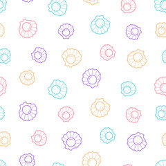 Seamless pearl pattern in an open shell doodle style. Vector background cartoon pearls, wallpaper illustration. - 768659911