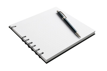 Penning Imagination: Notebook Unveiled. On a White or Clear Surface PNG Transparent Background.