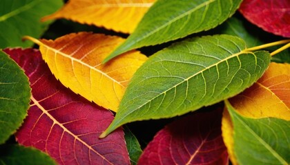 colorful Macro leaves pattern background