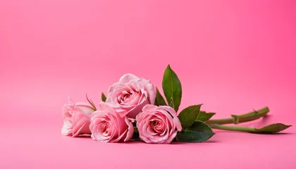 Fototapeten decoration concept made from flowers on pink pastel background. © SANTANU PATRA