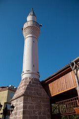Obraz premium Historic Bayramiç Stone Bridge Mosque. The mosque where Mehmet Akif Ersoy's father Mehmet Tahir Efendi served. detail from the mosque