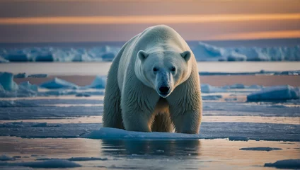 Fotobehang Majestic Polar Bear: King of the Ice in the Arctic Wilderness © LL. Zulfakar Hidayat