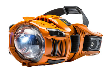 Illuminating Mystery: Close-Up of Headlight on White Background. On a White or Clear Surface PNG Transparent Background.