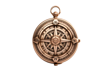 Timeless Elegance: Antique Style Pocket Watch. On a White or Clear Surface PNG Transparent Background.