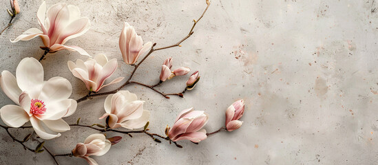 Magnolia flower isolated on black background with clipping path