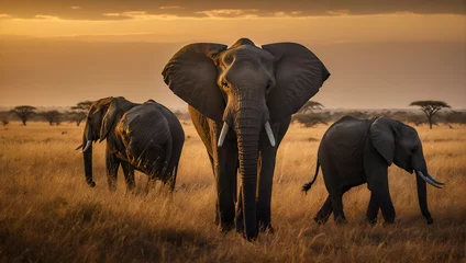 Foto op Canvas elephants in the savannah © LL. Zulfakar Hidayat
