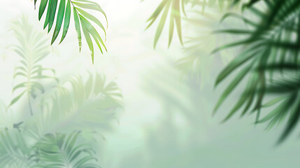 Obraz premium Blurred shadow from palm leaves Background illustration. generative ai