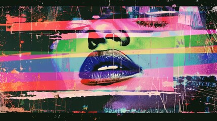 LGBT pride two girls kiss, Y2k art for t-shirts and clothes, lips kiss collage with a negative photocopy effect. Rough brutal elements for 90s vintage design. Ai Generation