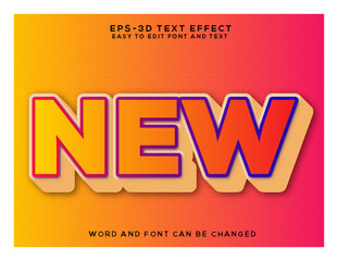 New colorful word 3d text effect