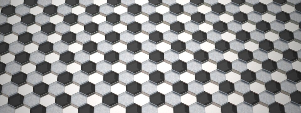 hexagon pattern 3D rendered background