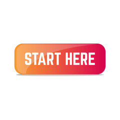 Start here text button template Isolated on white background