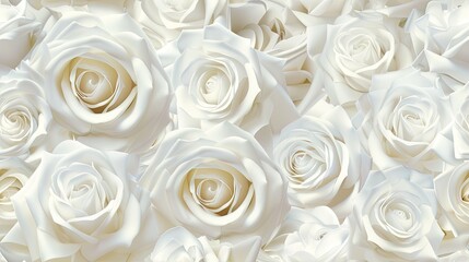 white roses arranged in an elaborate pattern, imbuing your composition with romance and allure, ideal for Valentine's Day-themed designs or memorable occasions. SEAMLESS PATTERN