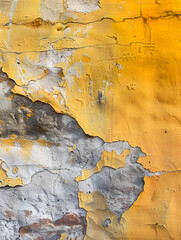 A close up of a yellow and grey wall resembling a geological formation