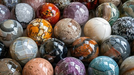 top premium marbles and mineral marbles from my fantasy collection - obrazy, fototapety, plakaty
