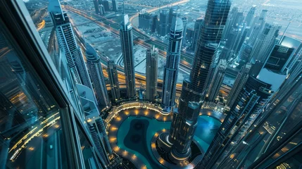 Gordijnen skyscrapers in business environment © Farda