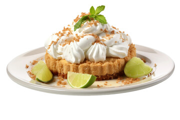 Citrus Infused Delight: Whipped Cream and Lime Dessert. On a White or Clear Surface PNG Transparent Background.