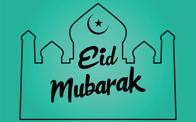 Eid Mubarak typography with Islamic pattern and decoration. Ramadhan background, Eid al-Fitr background, Islamic new year background greeting card