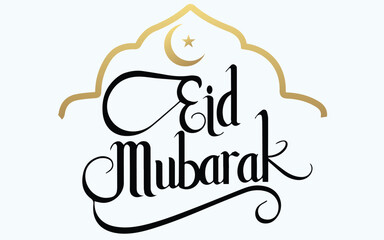 Eid Mubarak typography with Islamic pattern and decoration. Ramadhan background, Eid al-Fitr background, Islamic new year background greeting card