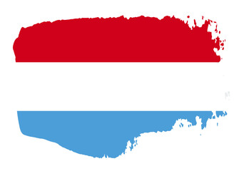Fototapeta premium Luxembourg flag with palette knife paint brush strokes grunge texture design. Grunge brush stroke effect