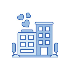Blue Line Honeymoon Restaurant vector icon